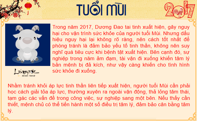 Tử Vi và Phong Thủy Người Tuổi Mùi