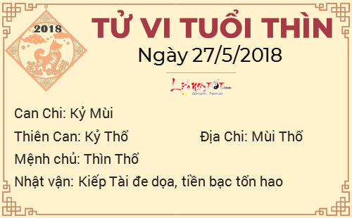 5tu vi hang ngay cua 12 con giap - tu vi ngay 27052018 tuoi  thin