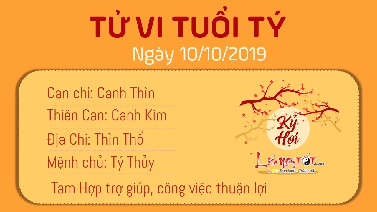 Tu vi thu 5 ngay 10102019 - Ty