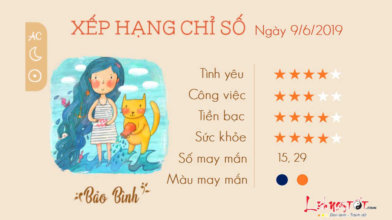 Tu vi 12 cung hoang dao - Tu vi ngay 962019 - Bao Binh