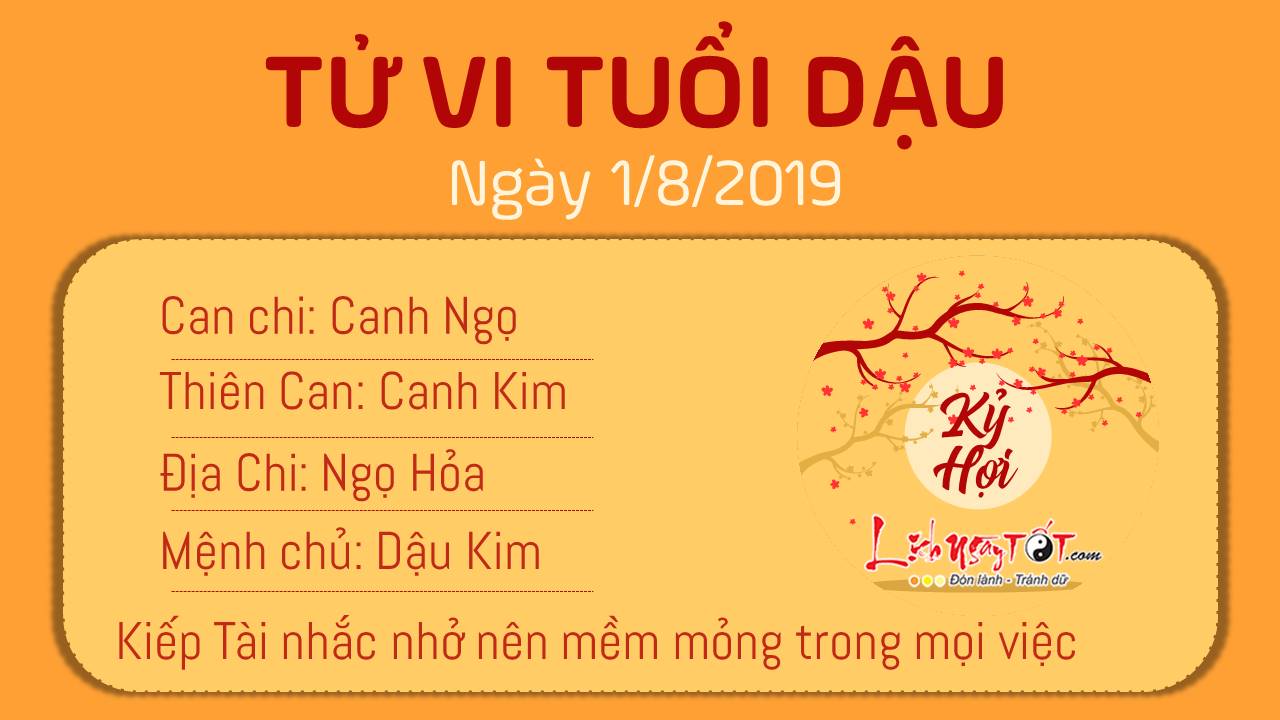 Tu vi 12 con giap - Tu vi ngay 01082019 - Tuoi Dau