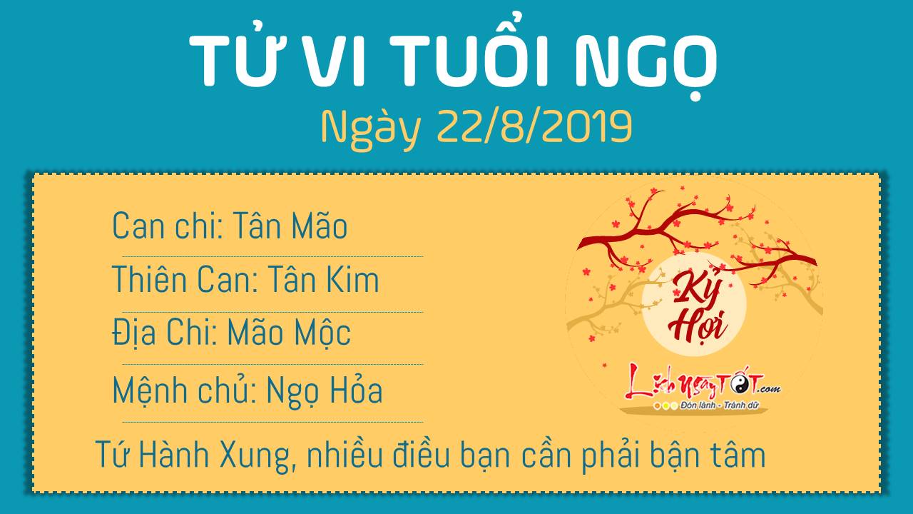 Tu vi 12 con giap - Tu vi ngay 22082019 - tuoi Ngo