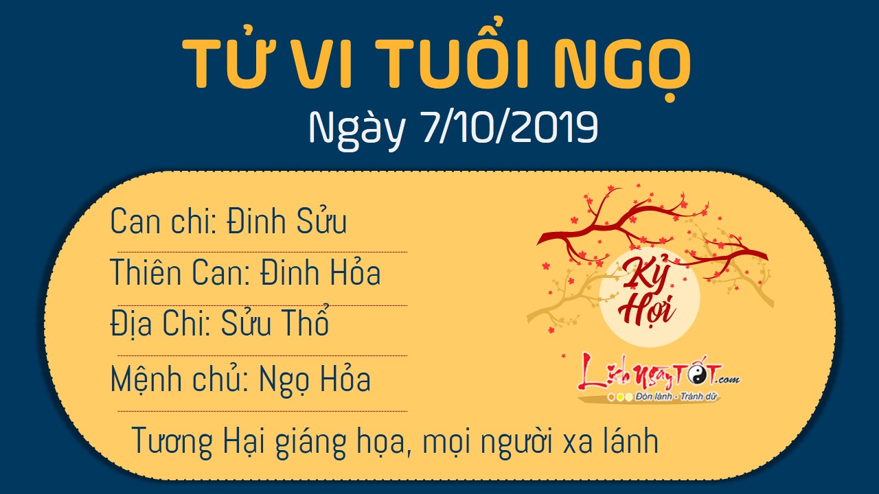 Tu vi thu 2 ngay 7102019 - Ngo