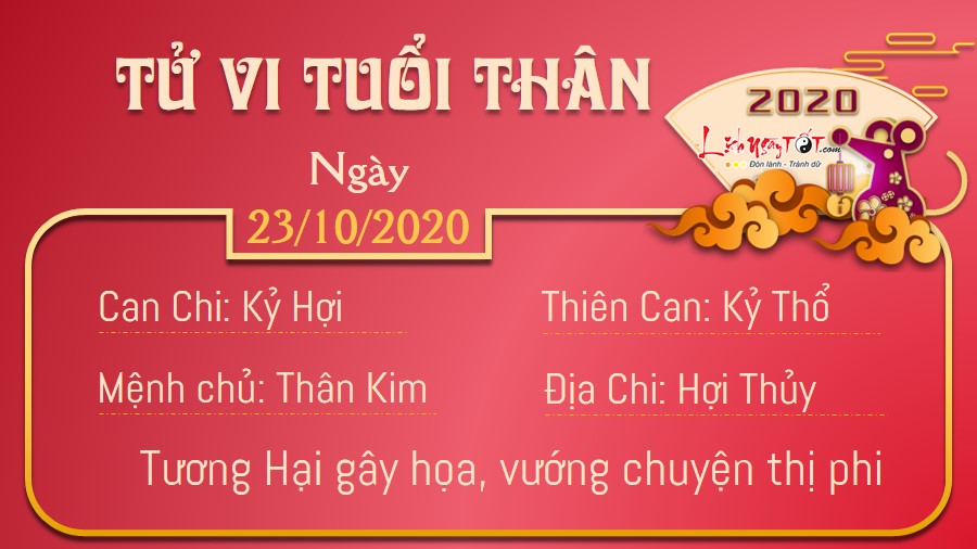 Tu vi hang ngay 23102020 - Than