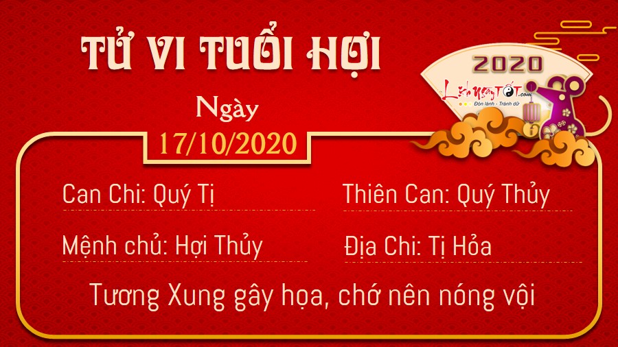 12 Tu vi 12 con giap - Tu vi ngay 17102020 - Tuoi Hoi