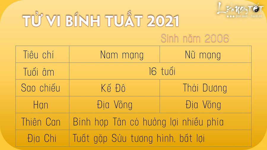 Tu vi tuoi Binh Tuat 2006 nam 2021