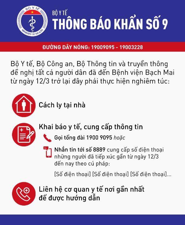Thong bao khan so 9 cua Bo Y te