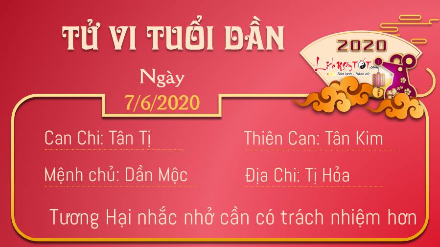 Tu vi 12 con giap - Tu vi ngay 07062020 - Tuoi Dan