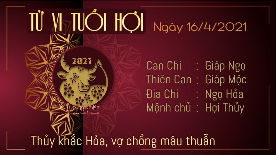 tử vi hàng ngày 16/4/2021 - hợi