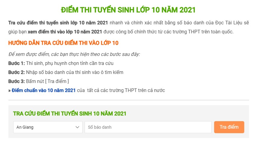 HÆ°á»›ng Dáº«n Tra Cá»©u Ä'iá»ƒm Thi Vao Lá»›p 10 NÄƒm 2021 Nhanh Nháº¥t