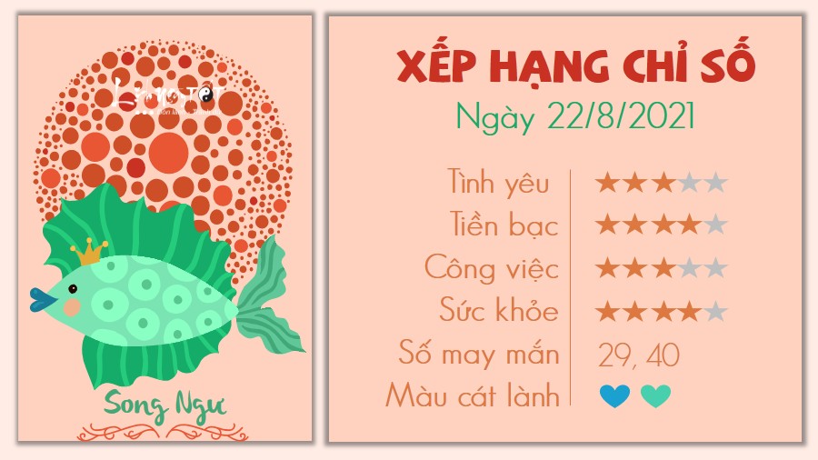 Tử vi hàng ngày 22/8/2021 Song Ngư