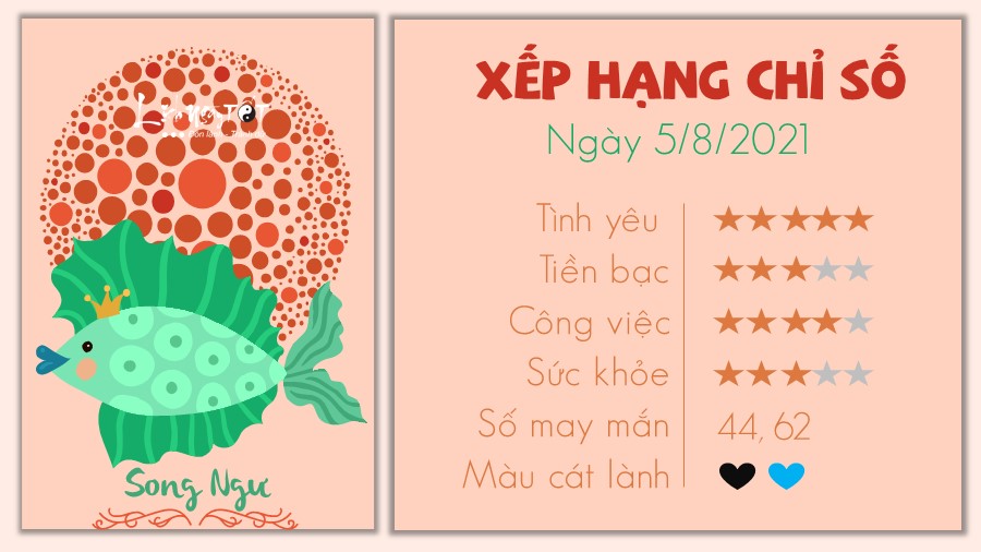 Tử vi 12 cung hoàng đạo - Tử vi ngày 5/8/2021 - Song Ngư