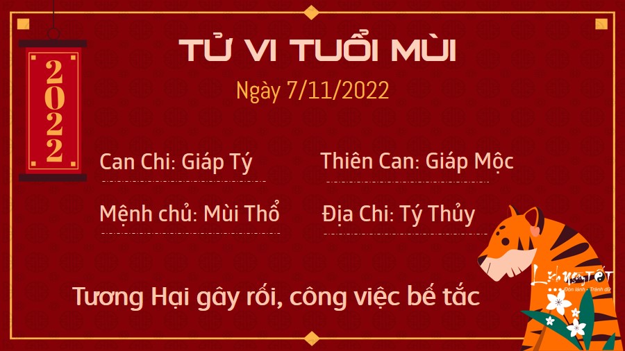 Tu vi ngay 7/11/2022 cua 12 con giap - Mui