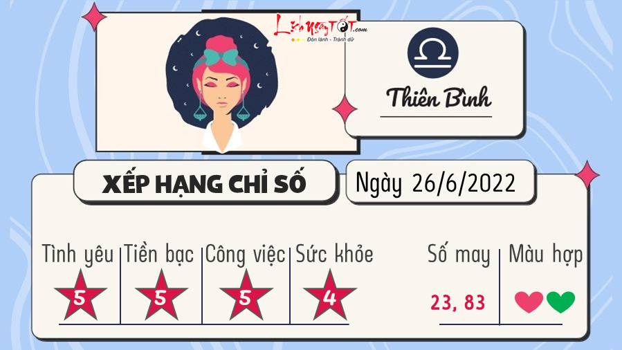 Tu vi Chu nhat ngay 26/6/2022 cua 12 cung hoang dao - Thien Binh