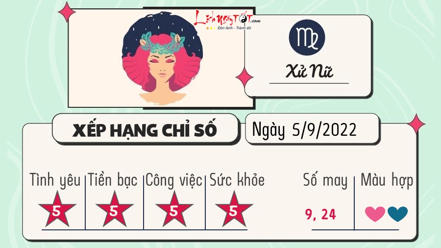 Tu vi hang ngay 5/9/2022 - Xu Nu