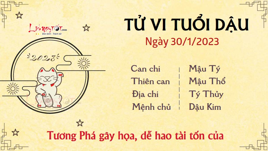 Tu vi hang ngay 30/1/2023 - Dau