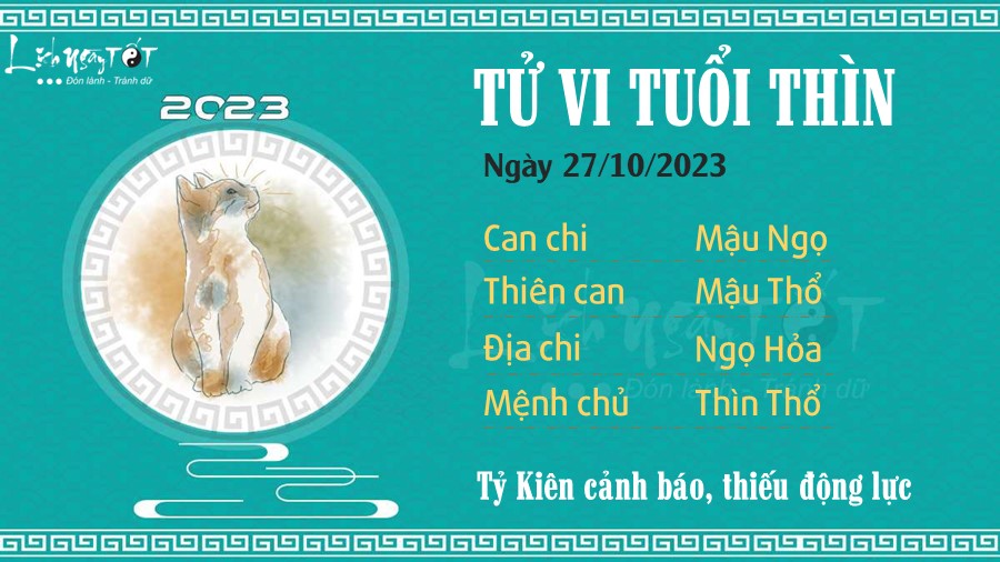 Tu vi hang ngay 27/10/2023 cua 12 con giap - Thin