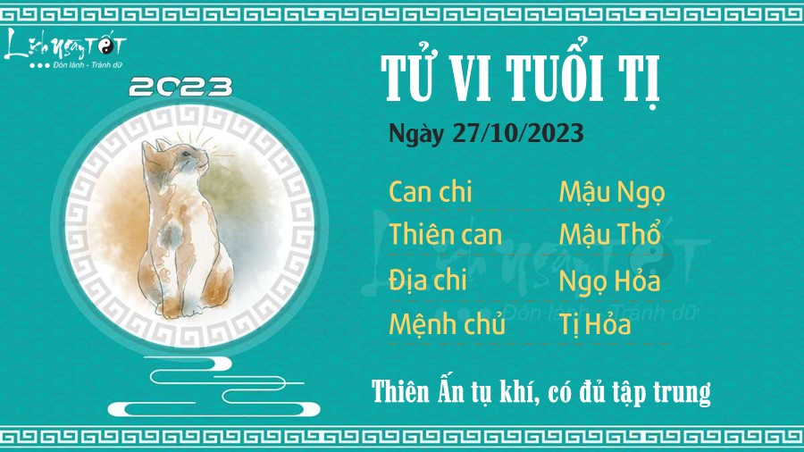 Tu vi hang ngay 27/10/2023 cua 12 con giap - Ti