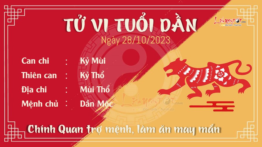 Tu vi hang ngay 28/10/2023 tuoi Dan