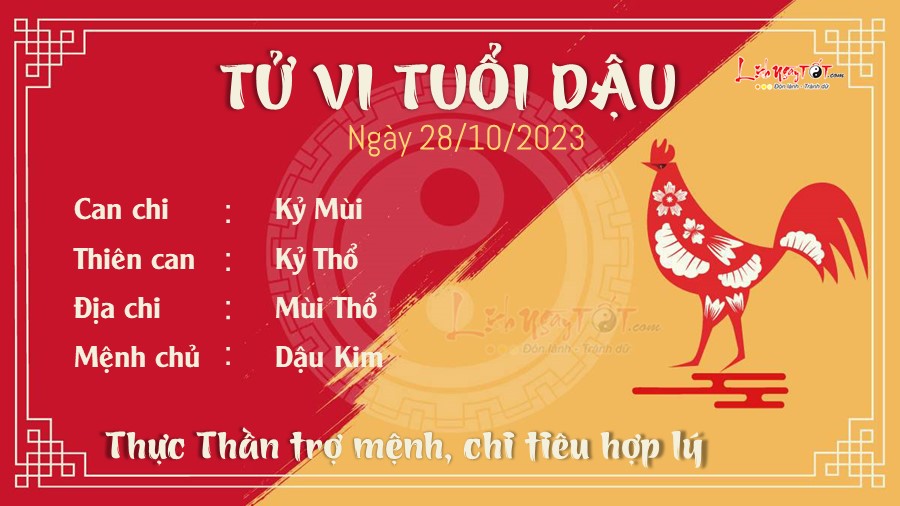 Tu vi hang ngay 28/10/2023 tuoi Dau