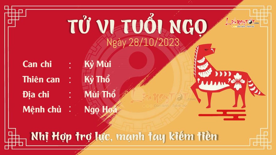 Tu vi hang ngay 28/10/2023 tuoi Ngo