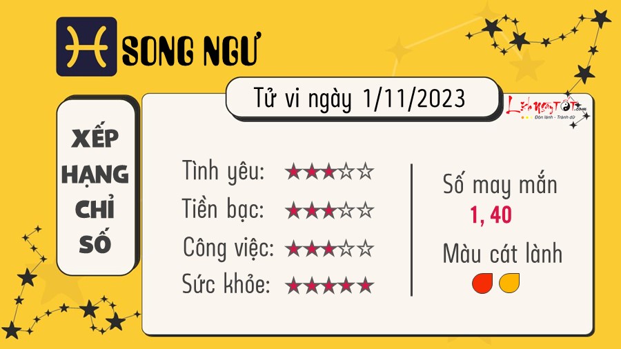 Tu vi hang ngay 1/11/2023 - Song Ngu