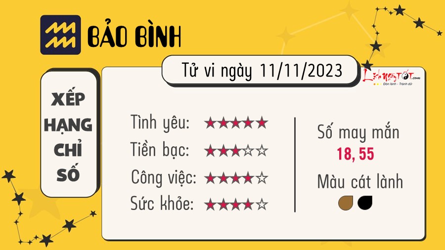 Tu vi hang ngay 11/11/2023 - Bao Binh