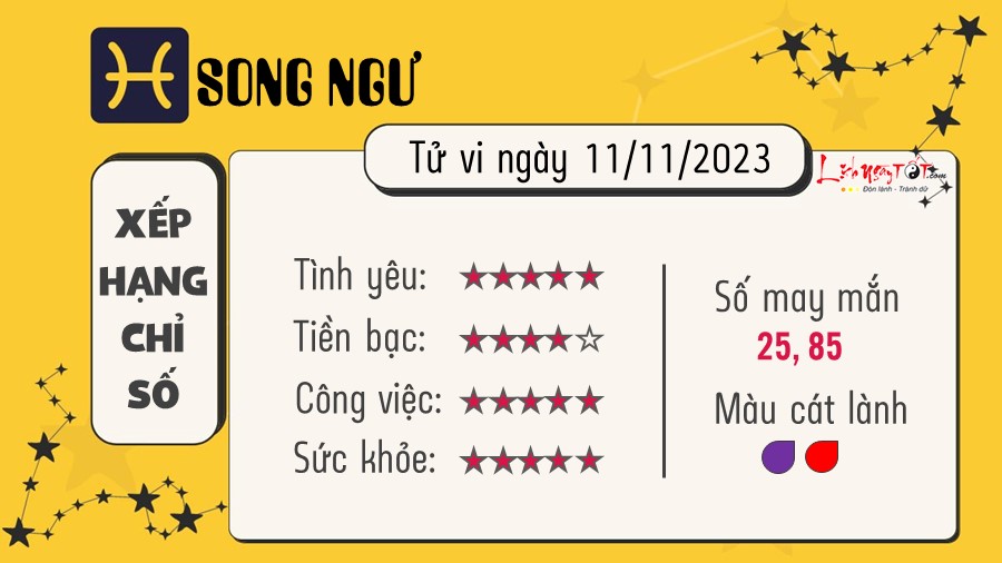 Tu vi hang ngay 11/11/2023 - Song Ngu