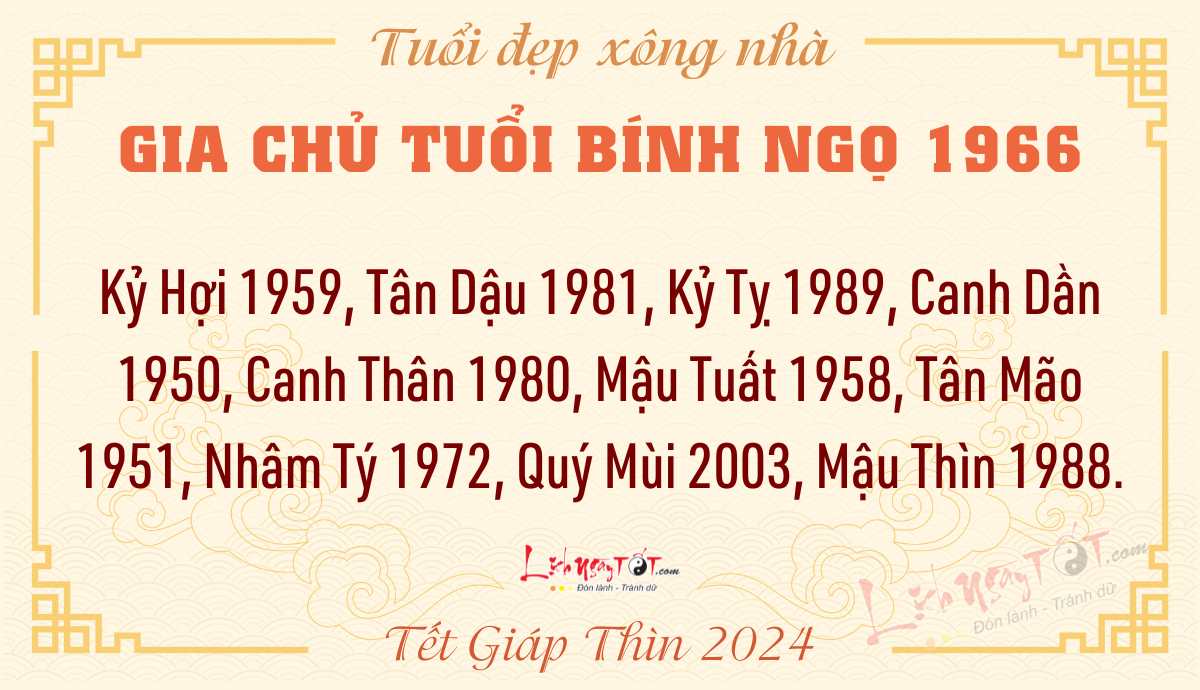 Xem tuoi xong nha nam 2024 cho Binh Ngo 1966