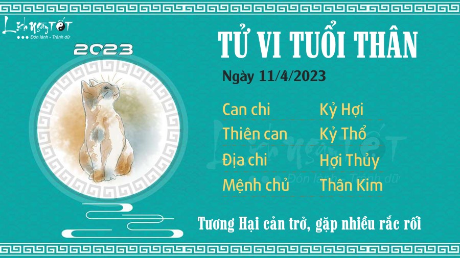 Tu vi hang ngay 11/4/2023 cua 12 con giap - Tuoi Than