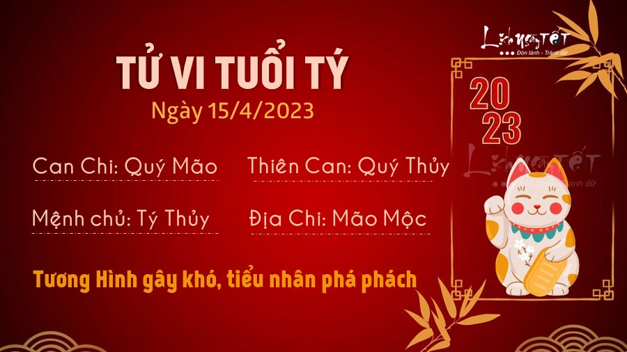 Tu vi hang ngay 15/4/2023 cua 12 con giap - Ty