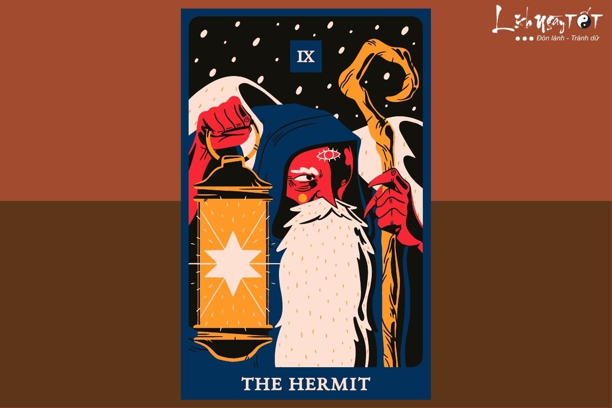 Trai la bai tarot so 2 - The Hermit