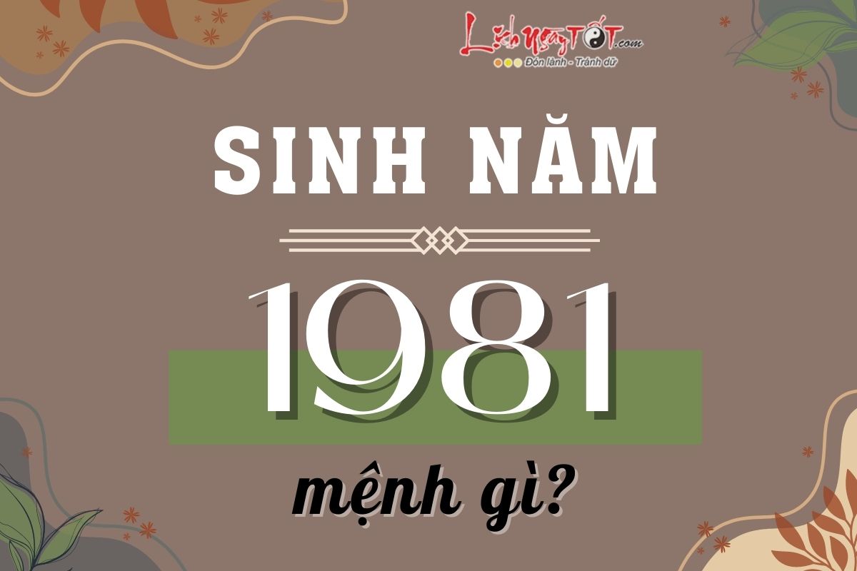 Sinh nam 1981 menh gi