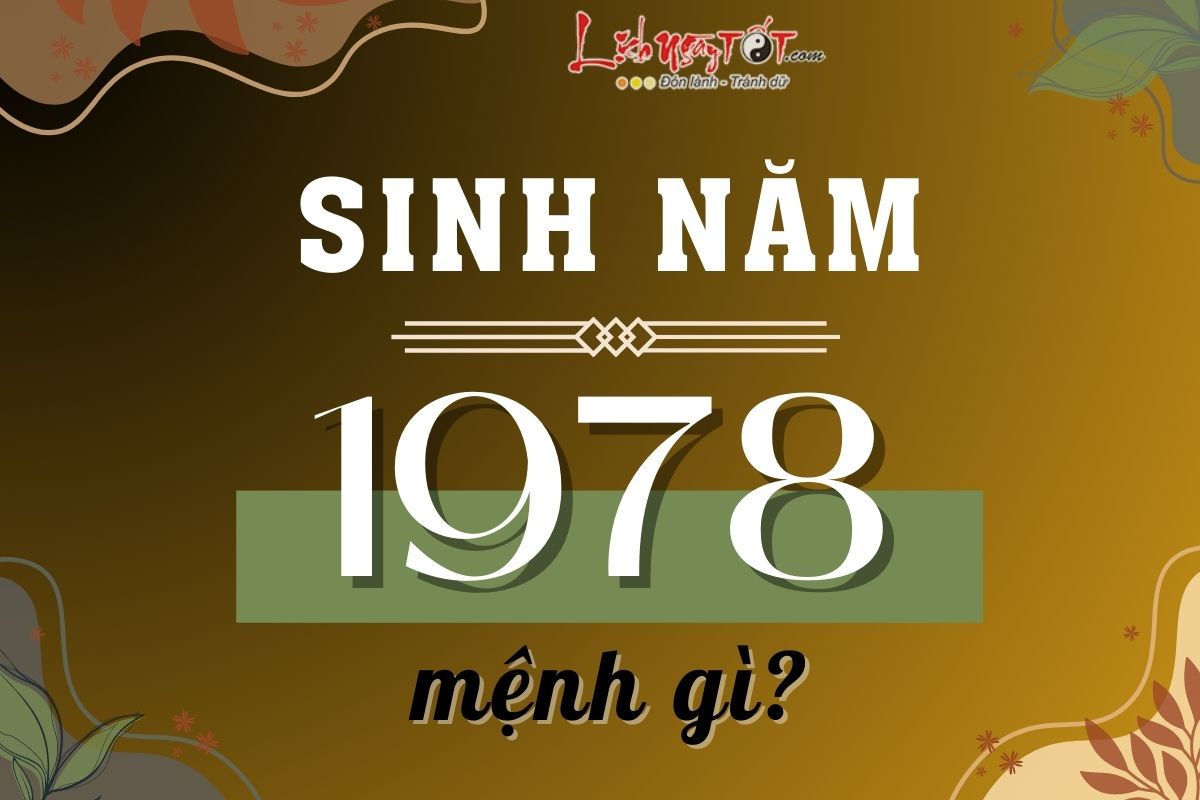 Sinh nam 1978 menh gi