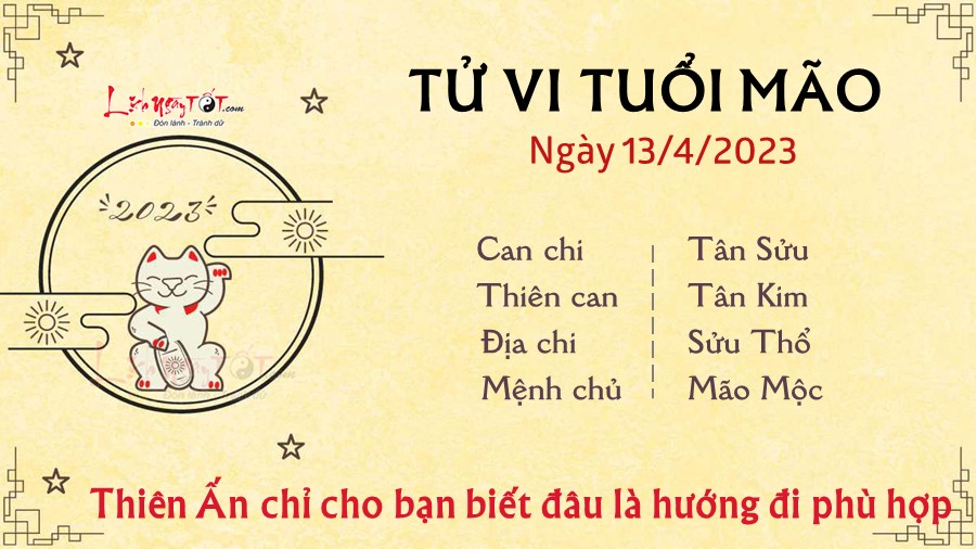 Tu vi hang ngay 13/4/2023 cua 12 con giap - tuoi Mao