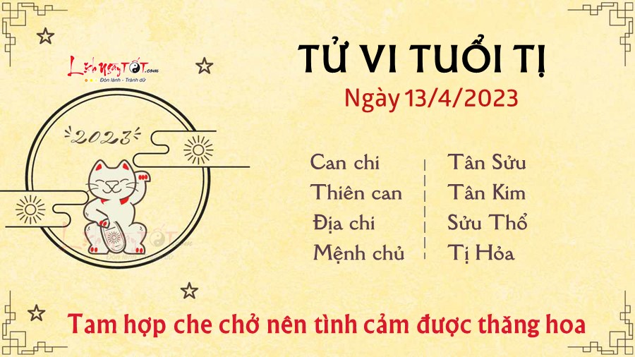 Tu vi hang ngay 13/4/2023 cua 12 con giap - tuoi Ti