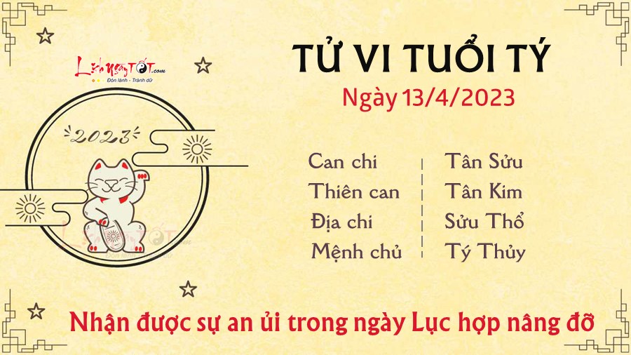 Tu vi hang ngay 13/4/2023 cua 12 con giap - tuoi Ty