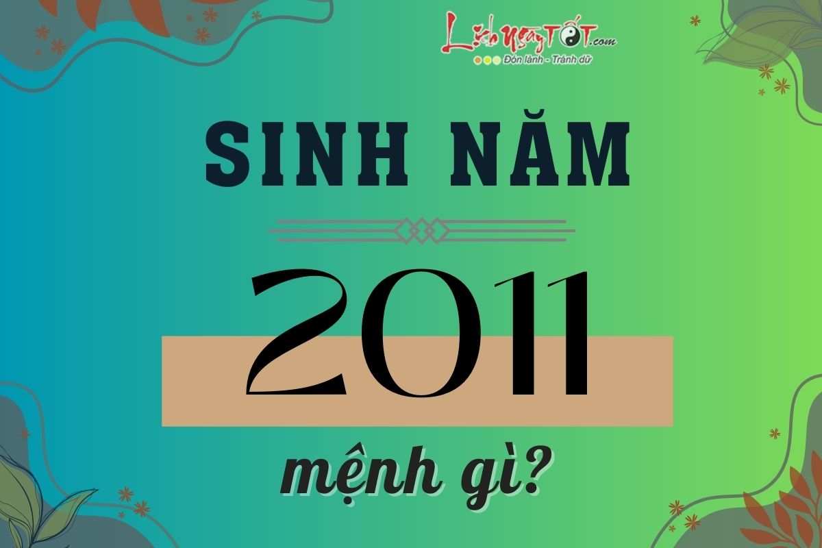 Sinh nam 2011 menh gi