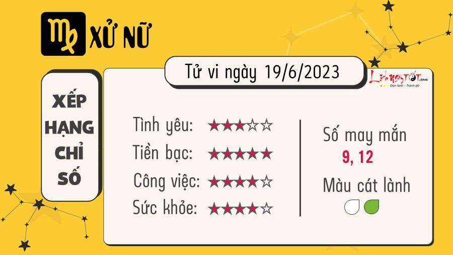 Tu vi hang ngay 19/6/2023 - Xu Nu