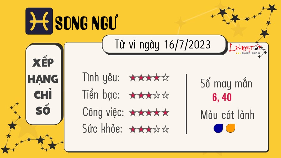 Tu vi hang ngay 16/7/2023 - Song Ngu