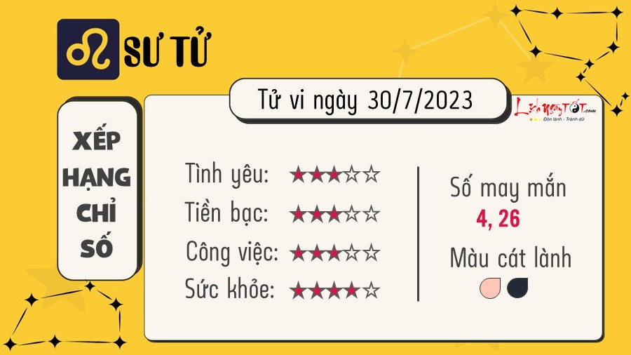 Tu vi hang ngay 30/7/2023 - Su Tu