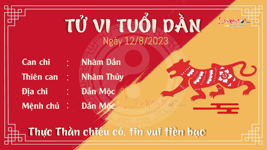 Tu vi hang ngay 12/8/2023 tuoi Dan