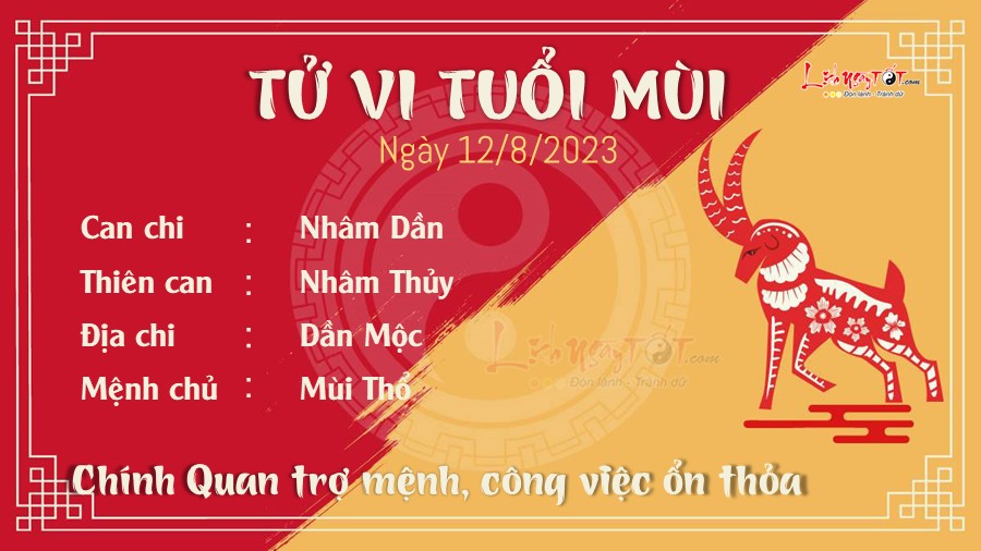 Tu vi hang ngay 12/8/2023 tuoi Mui