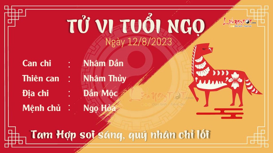 Tu vi hang ngay 12/8/2023 tuoi Ngo