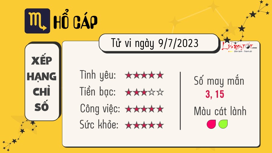 Tu vi hang ngay 9/7/2023 - Ho Cap