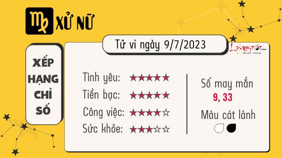 Tu vi hang ngay 9/7/2023 - Xu Nu