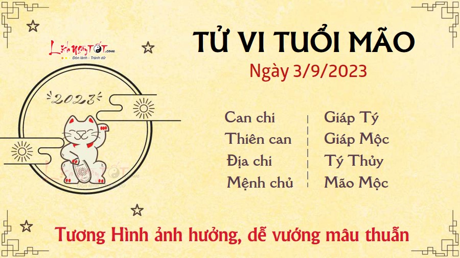 Tu vi hang ngay 3/9/2023 - Mao