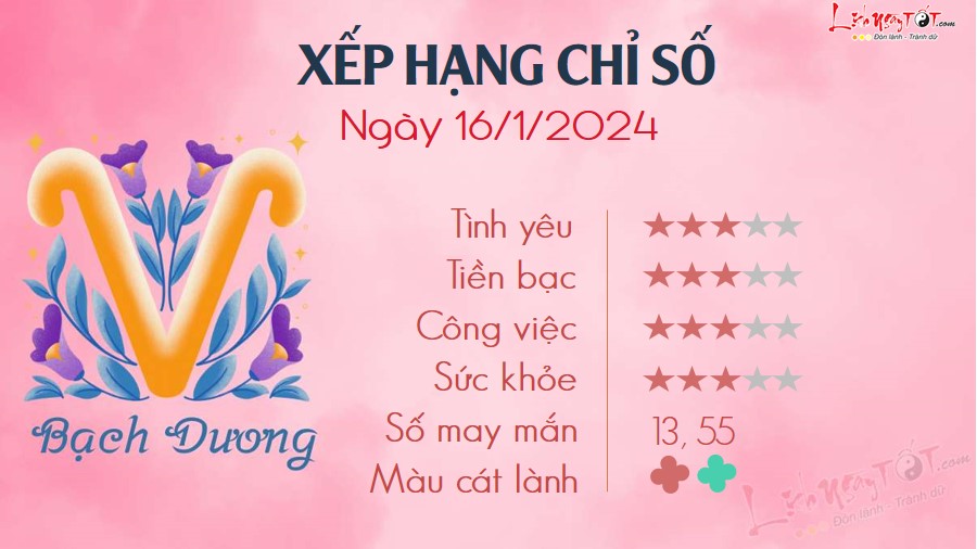 Tu vi hang ngay 16/1/2024 Bach Duong