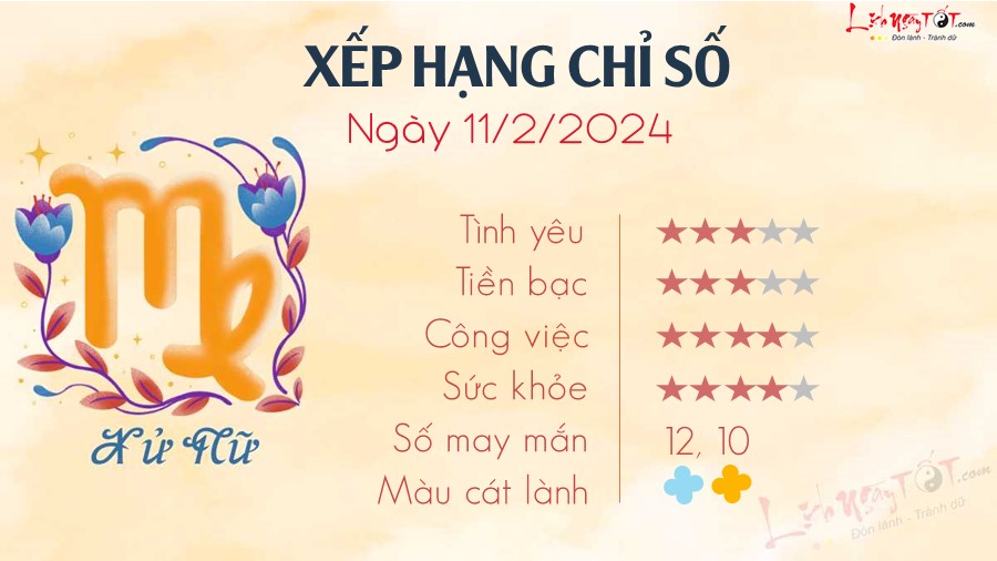 Tu vi hang ngay 11/2/2024 - Xu Nu