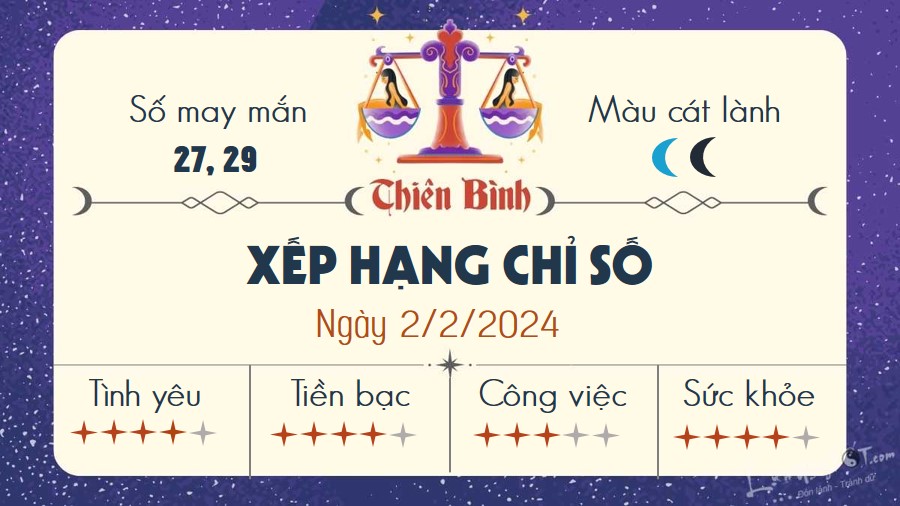 Tu vi hang ngay 2/2/2024 - Thien Binh
